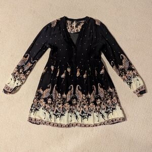 Free People Sierra Vallet Paisley Shirt Dress